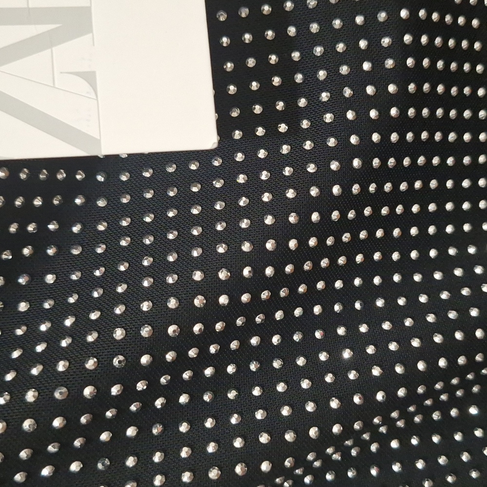 NWT ZARA BLACK TULLE RHINESTONE MINI DRESS - Picture 6 of 9